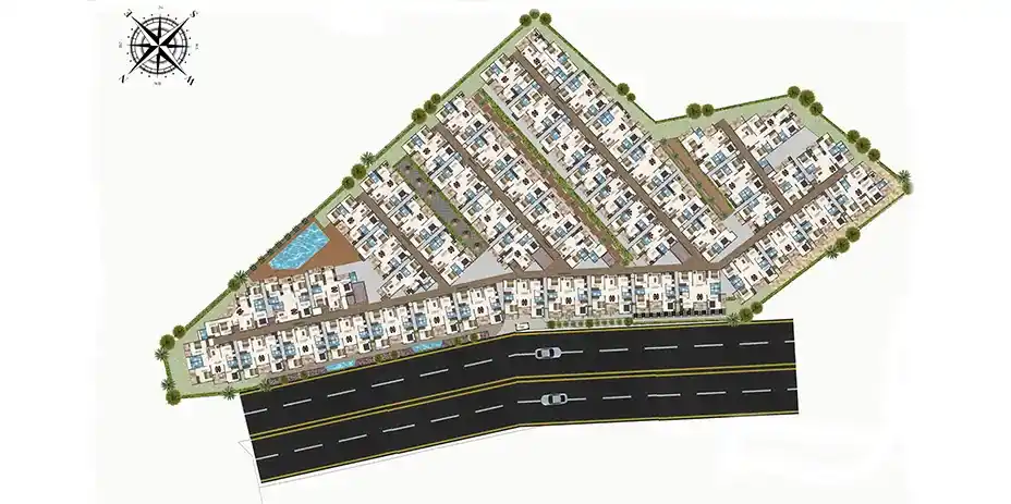 DS-MAX SISTA GRAND - Apartment building floor plan featuring symmetrical unit arrangement and facilities.